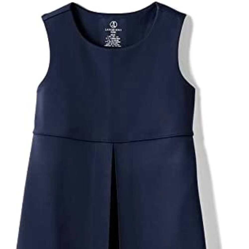 Lands End Girls School Uniform Ponte pullover jumper, classic navy, NWT